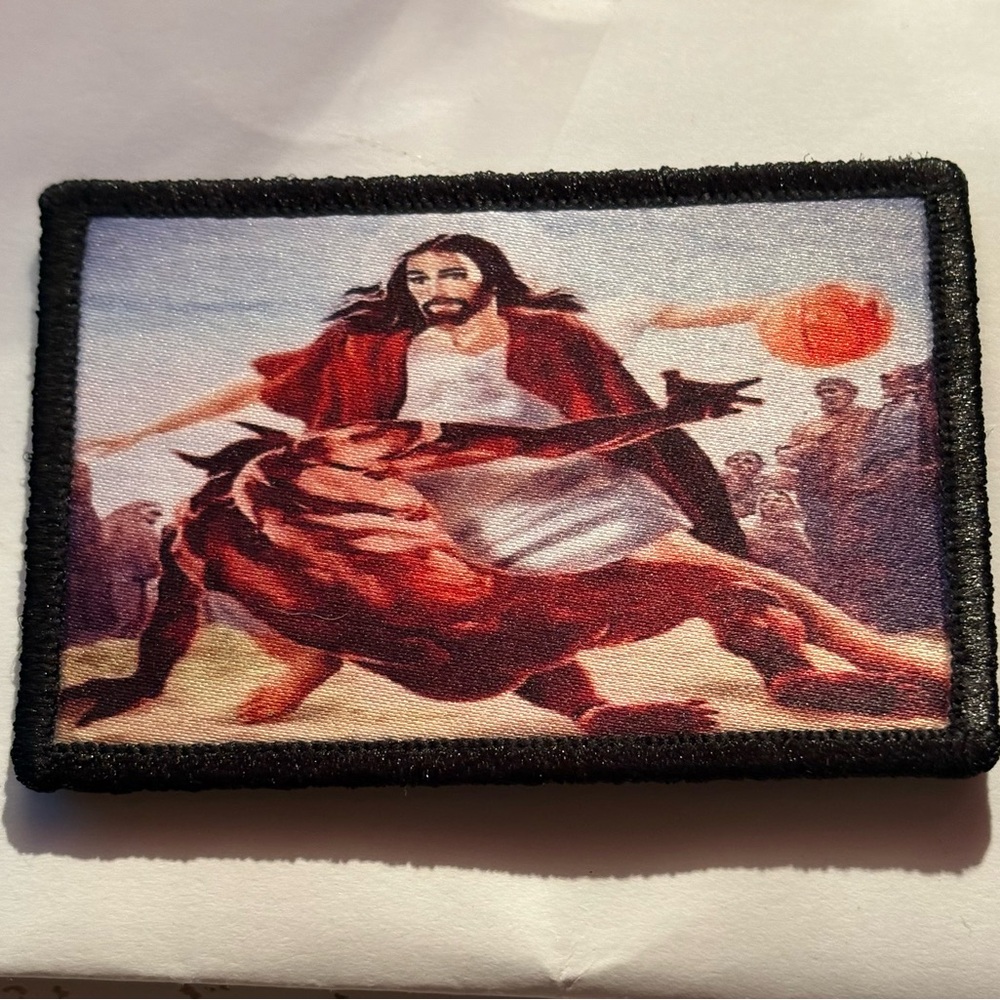 JESUS vs Devil Basketball Patch
